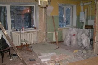 Фото процесса Ремонт проходной комнаты в Саранске